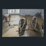 Gustave Caillebotte - The Floor Scrapers Tea Towel<br><div class="desc">The Floor Scrapers / Les Raboteurs de parquet - Gustave Caillebotte,  Oil on Canvas,  1875</div>