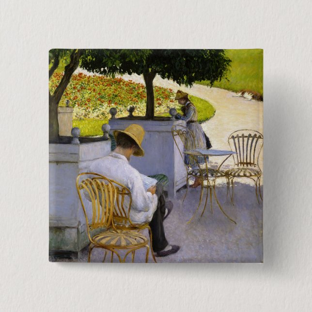 Gustave Caillebotte - The Orange Trees 15 Cm Square Badge (Front)