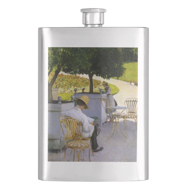 Gustave Caillebotte - The Orange Trees Hip Flask (Front)