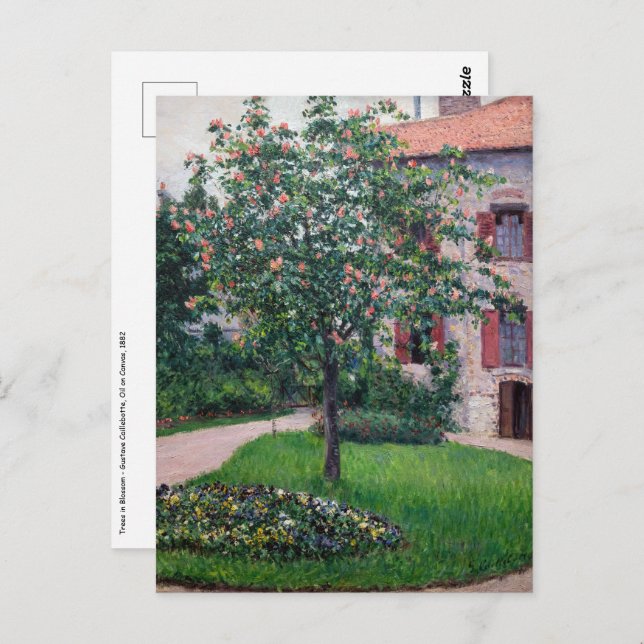 Gustave Caillebotte - Trees in Blossom Postcard (Front/Back)
