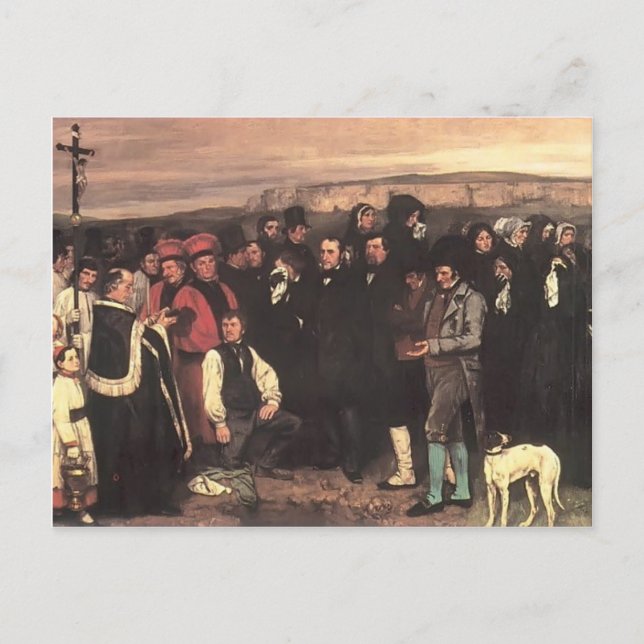 Gustave Courbet- A Burial at Ornans Postcard (Front)