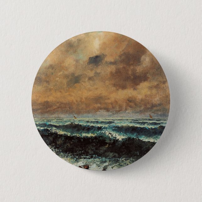 Gustave Courbet - Autumn Sea 6 Cm Round Badge (Front)