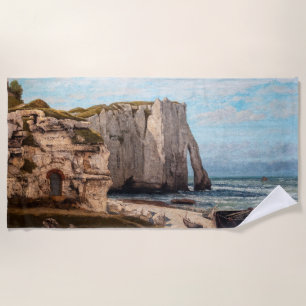 Gustave Courbet - Cliffs at Etretat after Storm Beach Towel