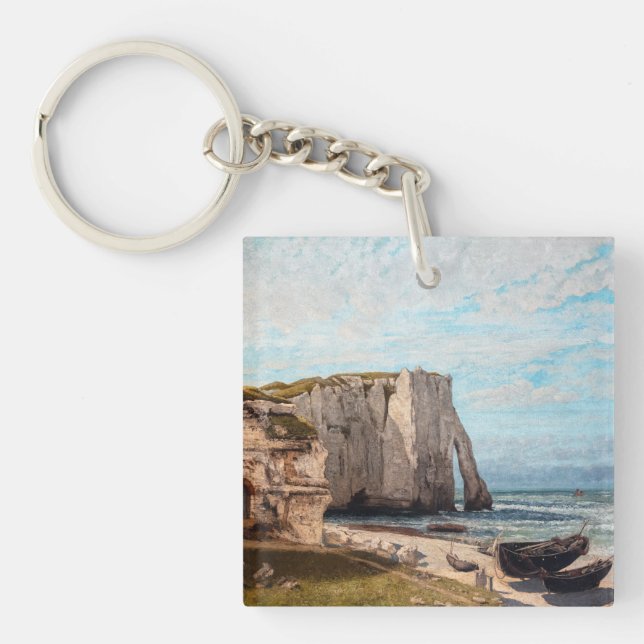 Gustave Courbet - Cliffs at Etretat after Storm Key Ring (Front)