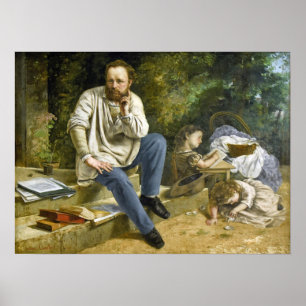 Gustave Courbet  - Pierre Proudhon & Children Poster