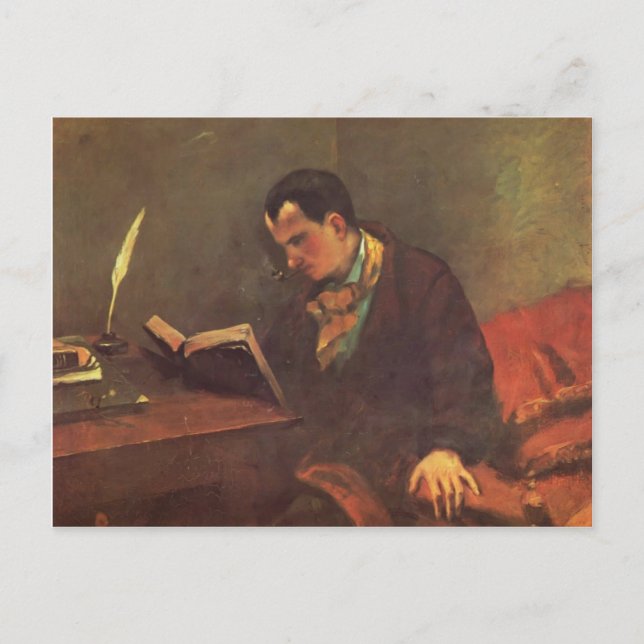 Gustave Courbet- Portrait of Charles Baudelaire Postcard (Front)
