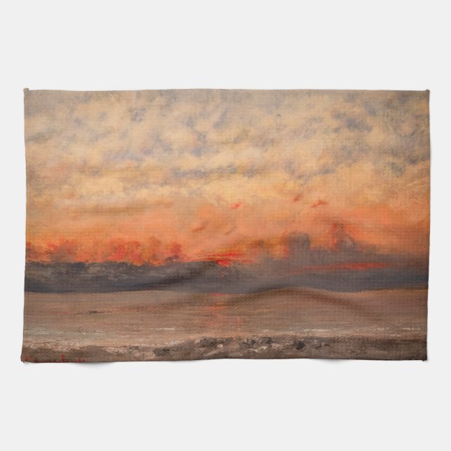 Gustave Courbet - Sunset Tea Towel (Horizontal)