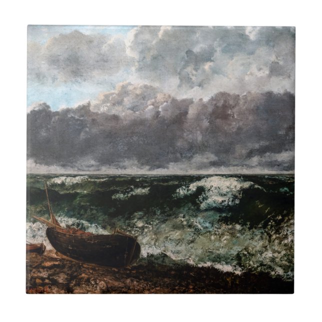 Gustave Courbet - The Stormy Sea / The Wave Tile (Front)