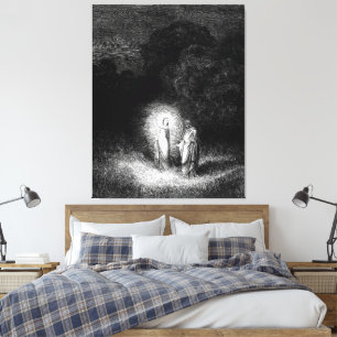 Gustave Doré - Dante Meeting With Beatrice (1860) Canvas Print
