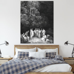 Gustave Doré - Dante Meets the Great Ancient Poets Canvas Print
