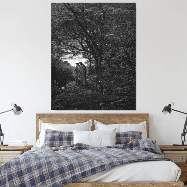 Gustave Doré - David Shows Saul How He Saved His Canvas Print (Insitu(Bedroom))