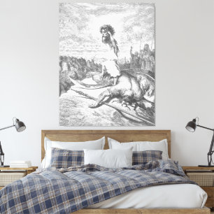 Gustave Doré - David Slays Goliath Canvas Print