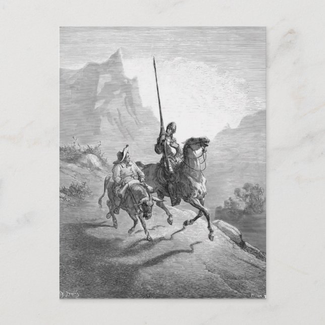 Gustave Dore: Don Quixote and Sancho Setting Out Postcard (Front)