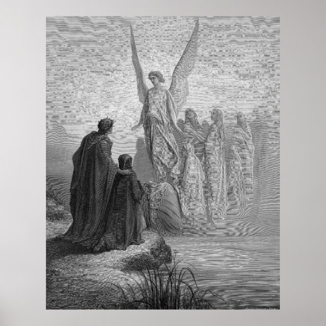 Gustave Dore Engraving Dante Purgatory Illustratio Poster (Front)
