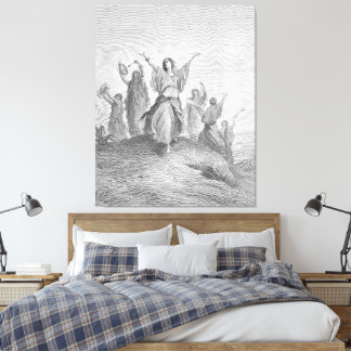 Gustave Doré - Jephthah’s Daughter Comes to Meet H Canvas Print