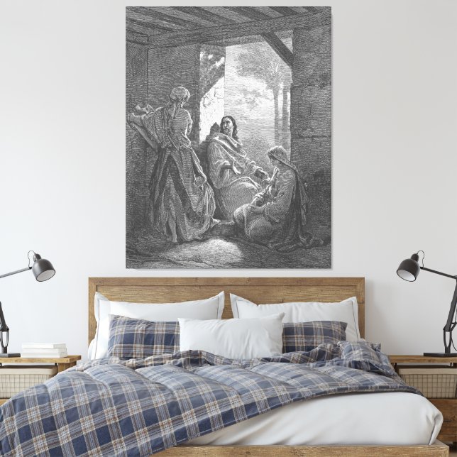 Gustave Doré - Luke 10C Jesus at the House of Mart Canvas Print (Insitu(Bedroom))