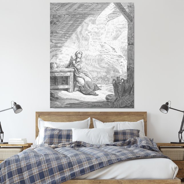 Gustave Doré - Luke 1 - The Annunciation Canvas Print (Insitu(Bedroom))