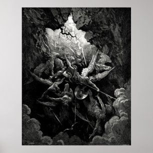 Gustave Doré Milton’s Paradise Lost Hell Engraving Poster