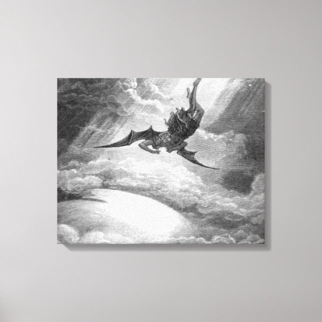 Gustave Dore Satan From Paradise Lost By John Milt Canvas Print (Front)