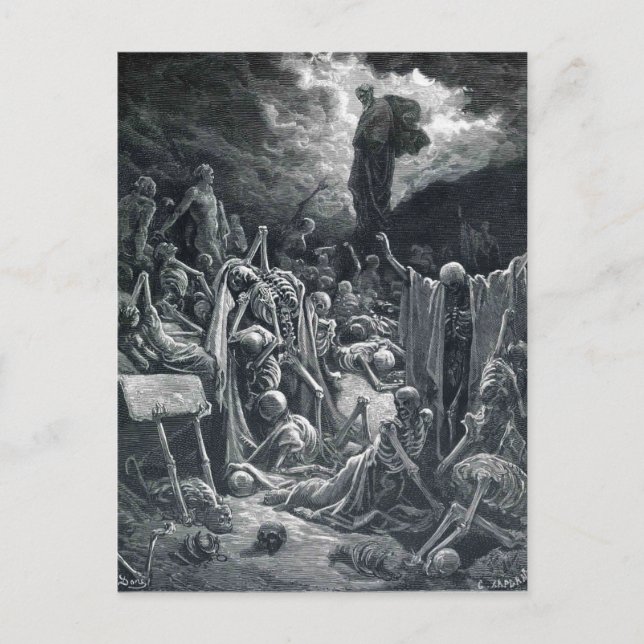 Gustave Dore:The Vision of the Valley of Dry Bones Postcard (Front)