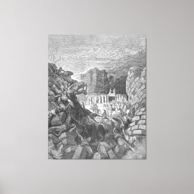 Gustave Doré - The Walls of Jericho Fall Down Canvas Print (Front)