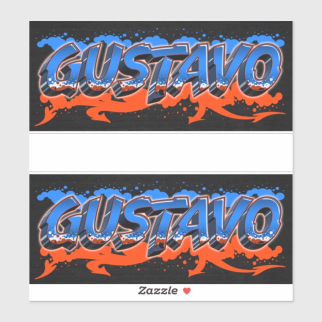 Gustavo First Name Graffiti Sticker (Sheet)