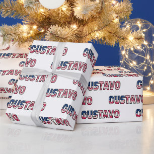 Gustavo Vorname Name USA US Geschenkpapier Papier Wrapping Paper