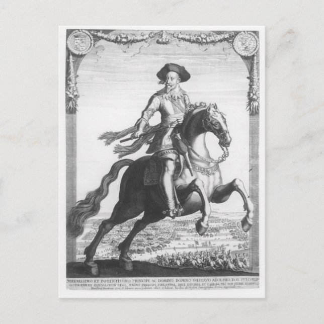Gustavus Adolphus II, King of Sweden, on Postcard (Front)