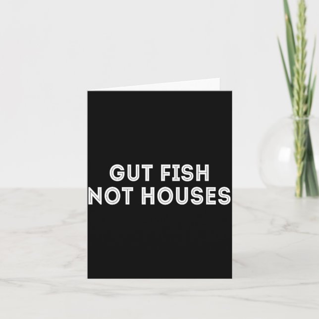 Gut Fish, Not Houses Coastal Conservation Vintage  Card (Front)