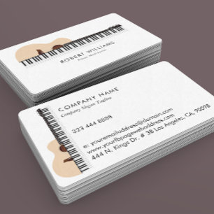 Gutar Piano illustration Music Teacher Business Card