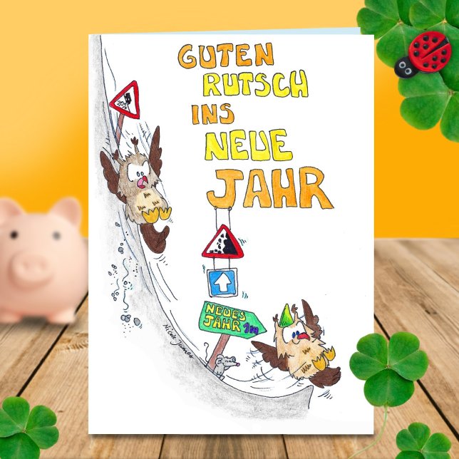 GUTEN RUTSCH Greeting card by Nicole Janes (Creator Uploaded)