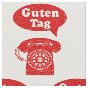 Guten tag German Retro Telephone Fabric