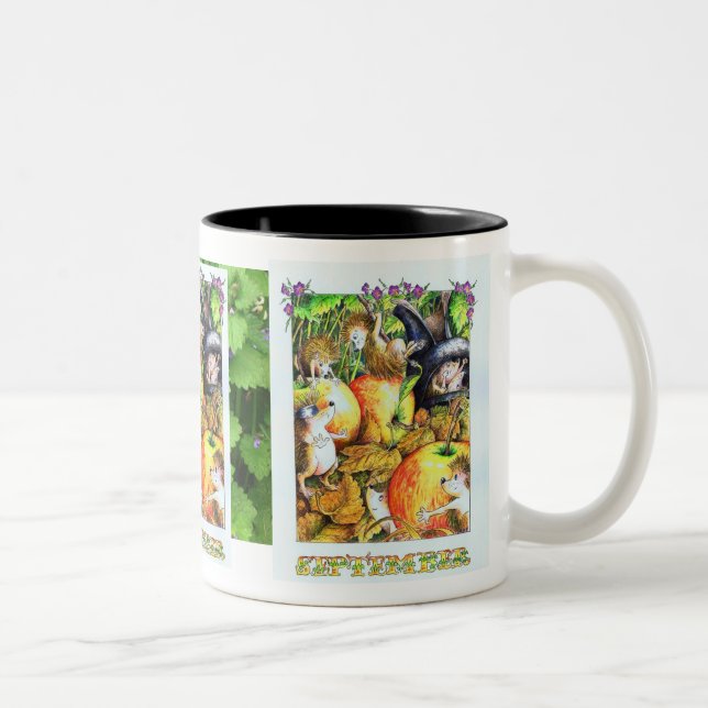 Guthram Hedgehog September Two-Tone Coffee Mug (Right)