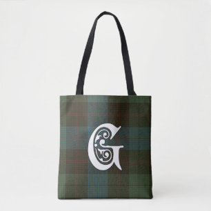 Guthrie Clan Tartan Monogram Tote Bag