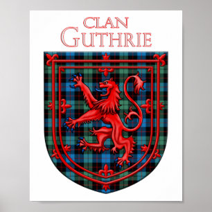 Guthrie Tartan Scottish Plaid Lion Rampant Poster