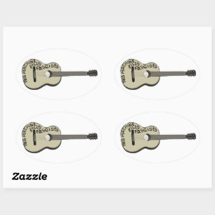 Guthrie's Guitar "This Machine Kills Fascists" Oval Sticker