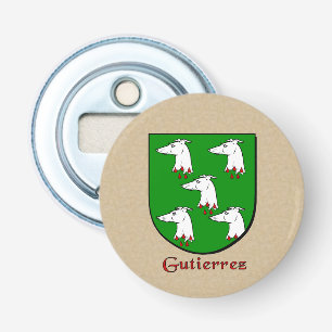 Gutierrez Heraldic Arms on Parchment Style Back Bottle Opener