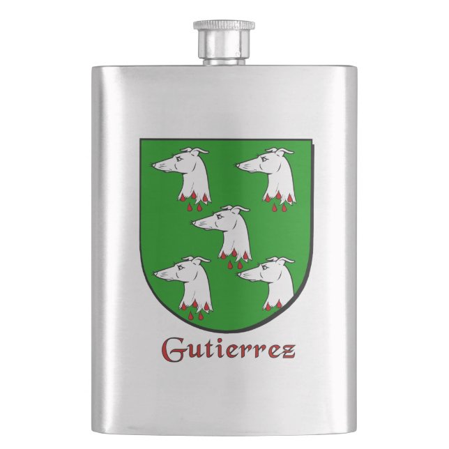 Gutierrez Heraldic Shield Hip Flask (Front)