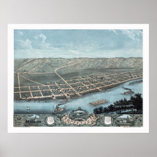 Guttenburg, IA Panoramic Map - 1869 Poster