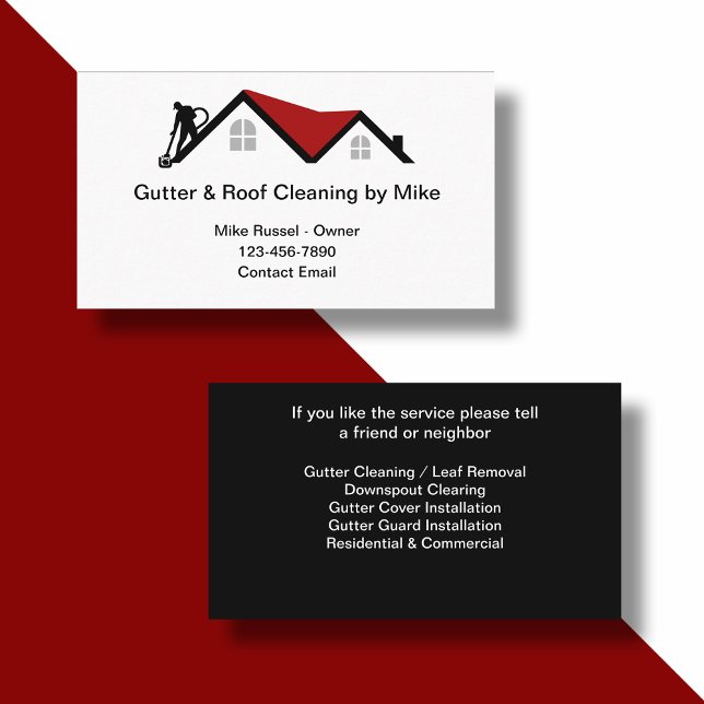 Gutter And Roof Cleaning Business Cards (Creator Uploaded)