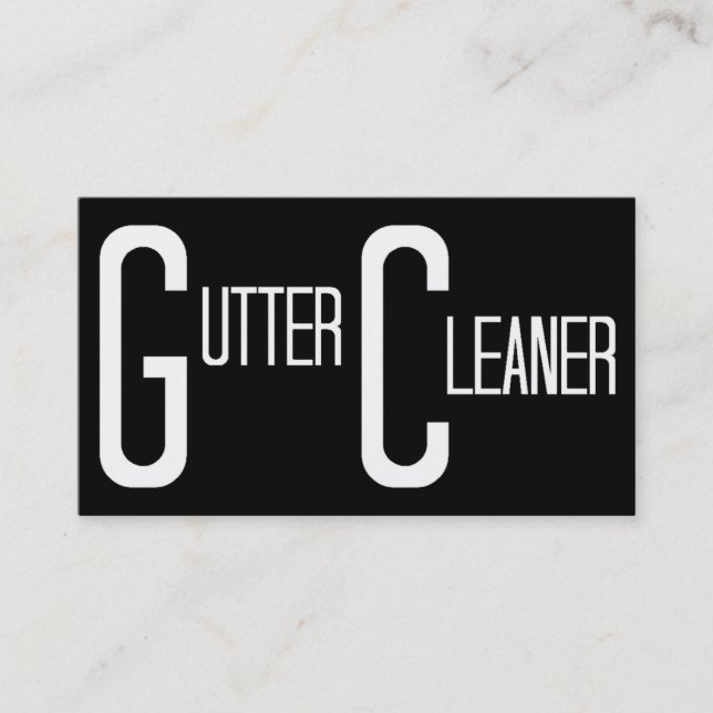 Gutter Cleaner Black Simple Business Card (Front)