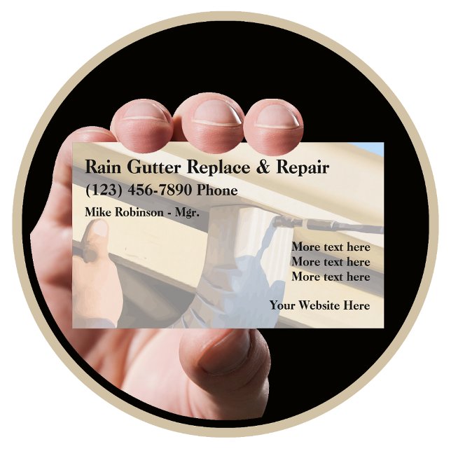 Gutter Cleaning And Repair Service Business Card (Creator Uploaded)