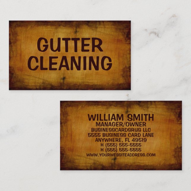 Gutter Cleaning Antique Business Card (Front/Back)