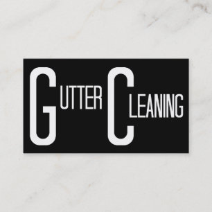 Gutter Cleaning Black Simple Business Card