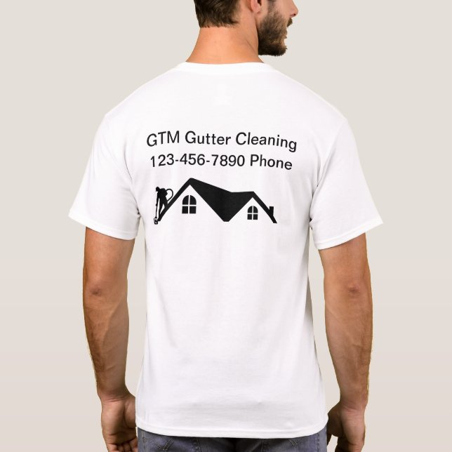 Gutter Cleaning Crew Business Logo Work Shirts (Back)