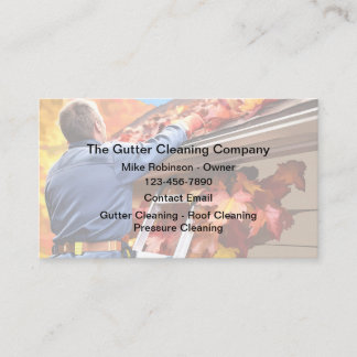 Gutter Cleaning Roof Cleaning Services Business Card