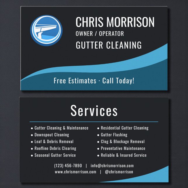 Gutter Cleaning Service  Business Card (Creator Uploaded)