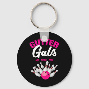 Gutter Gals Funny Bowling Team Name Women Girls  Key Ring