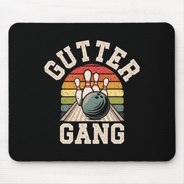 Gutter Gang Bowling Funny Bowler  Mouse Pad (Front)