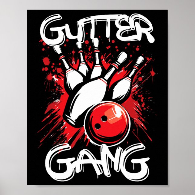 Gutter Gang Bowling Player Strike Bowler Matching  Poster (Front)